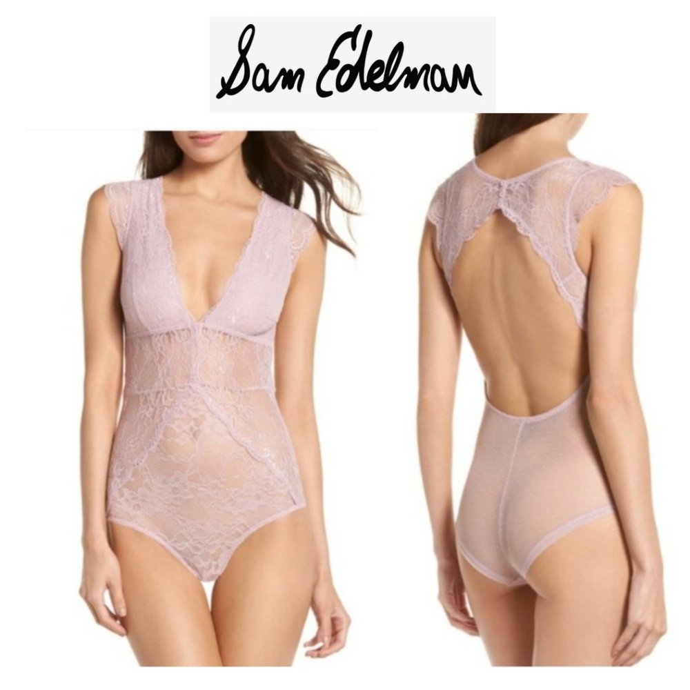 Sam Edelman Lace Bodysuit in Dusty Mauve